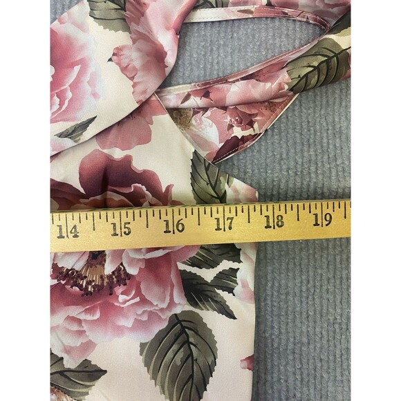 New EXPRESS Floral Print Ruffle Hi Lo Maxi Dress Pink Green Summer Size 12 - Picture 13 of 15